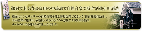 鵜飼で有名な長良川の中流域で自然音楽で醸す酒蔵小町酒造
